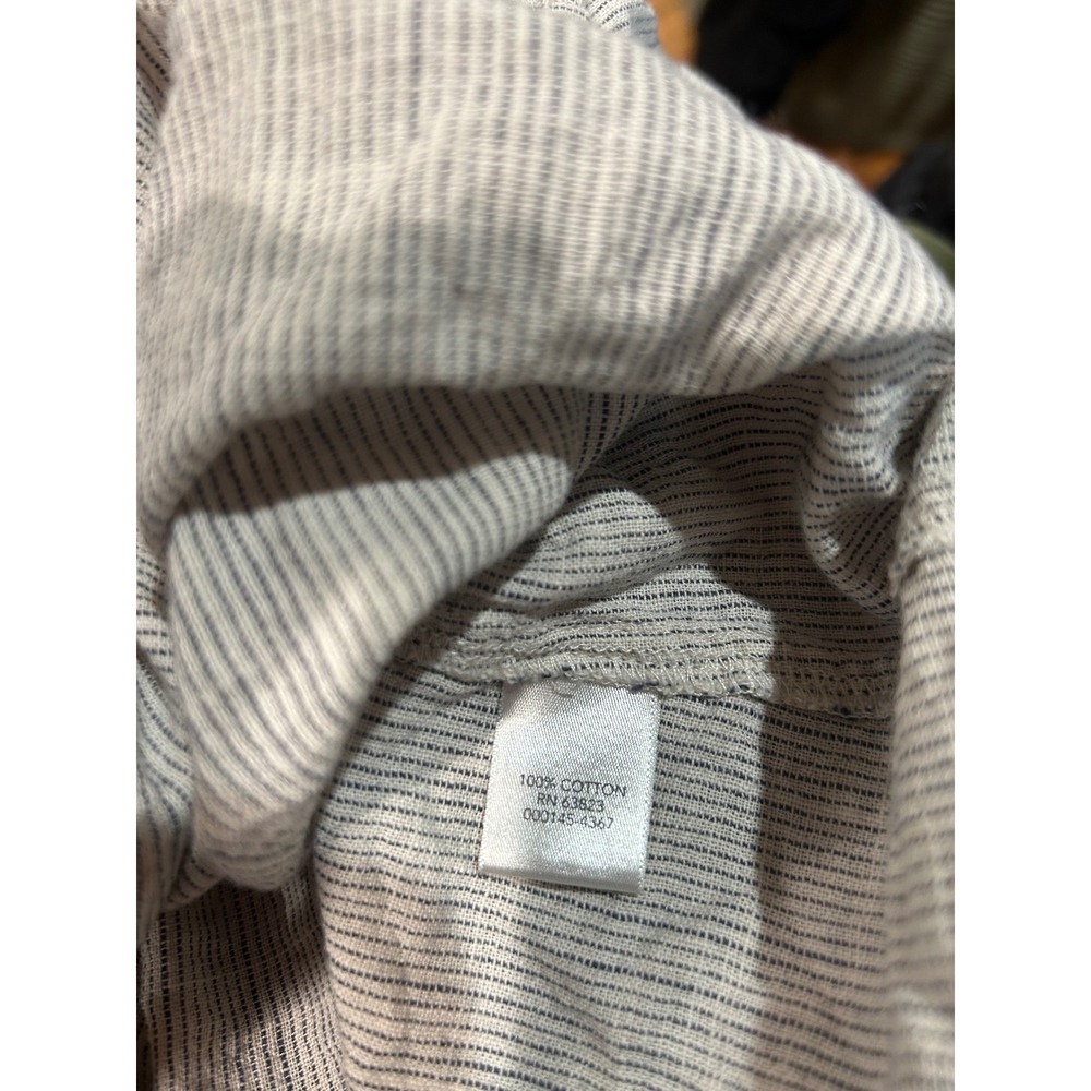 Christopher & Banks Womens Large Blue White Striped Cotton Button Down Shirt L - Picture 4 of 7